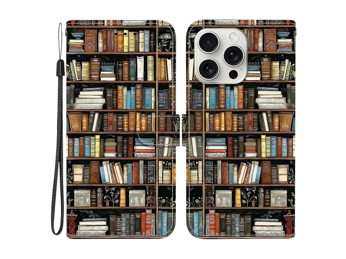 Capa De Couro Tkdaddy Para Iphone 16 Pro Com Suporte, Carteira, Estampa, Capa Para Celular Com Alça De Pulso, Estante
