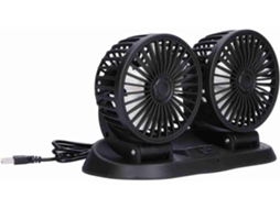 Ventilador Chrees Para Carro Com Rotação De 360° E Cabeça Dupla, Ventilador De Resfriamento Com 5 Pás, Alimentado Por