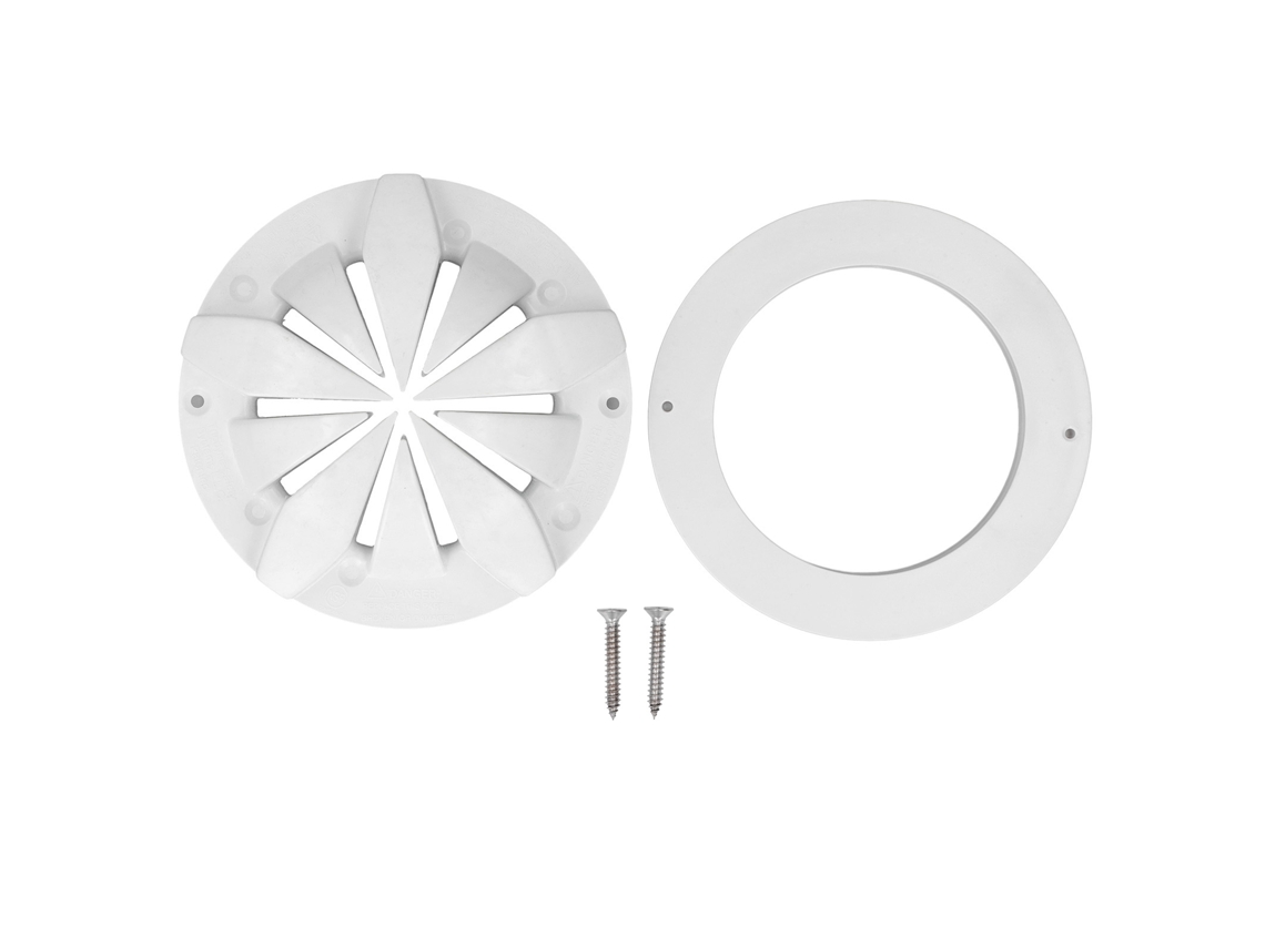 Prato de Dreno Redondo de Pvc Branco para Piscina e Spa
