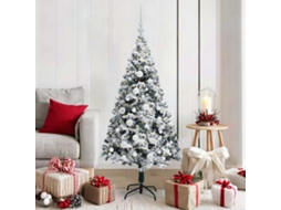 Vidaxl Árvore De Natal Artificial Branco 150 Cm Pvc, Aço E Plástico