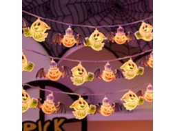Luzes De Halloween Em Cordão, 3m Com 20 Leds Formato De Abóbora,