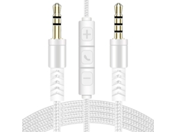 Cabo Áudio 3.5mm Macho/macho Microfone – Ligar Telemóvel A Coluna Auto 1 Metrobranco Hexinyigjly