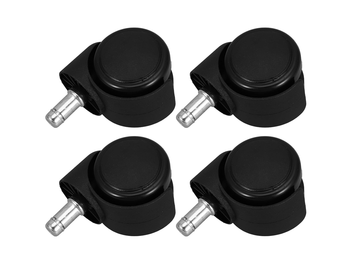 Conjunto De 4 Rodízios Giratórios De 2 Polegadas Em Nylon Preto