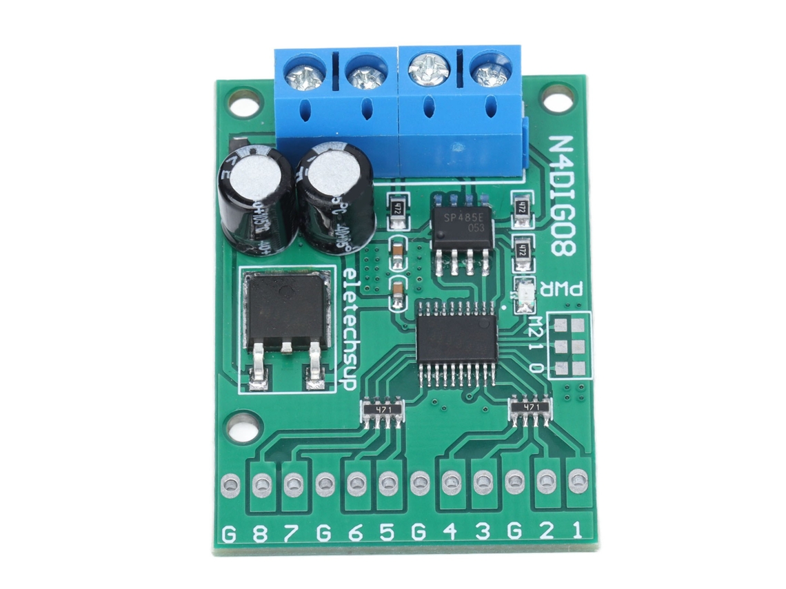 Módulo de controle de entrada/saída 8 canais RS485 TTL 9600bps placa controladora N4DIG08NO S/MARCA