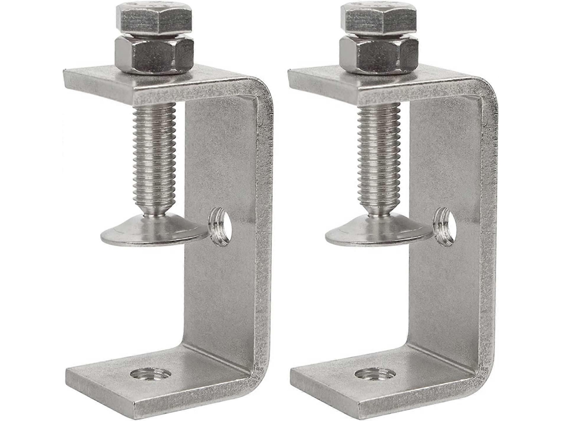 Conjunto de 2 grampos de aço inoxidável 304 com 65 mm de largura, grampos de mandíbula com abertura para trabalhos em madeira e metal.