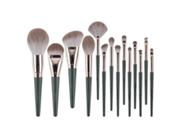 Conjunto De Pincéis De Maquiagem De Fibra Vegetal Para Base, Pó, Cremes, Esfumar, Rosto, Olhos E Sombras. Everley891