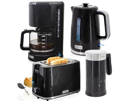 Torradeira Briebe Elegance, Chaleira Elétrica de 1,7 L, Cafeteira de Filtro com Espumador de Leite, SKT1185BLK, Preta