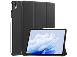 Capa Inteligente De Couro Três Dobras Cor Sólida Padrão Custer Halinuia Para Tablet Huawei Matepad Air