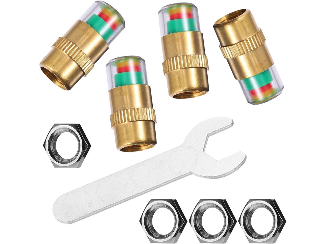 Tampas De Cobre Antifurto Para Pneus De Carro Com Três Indicadores De Pressão.