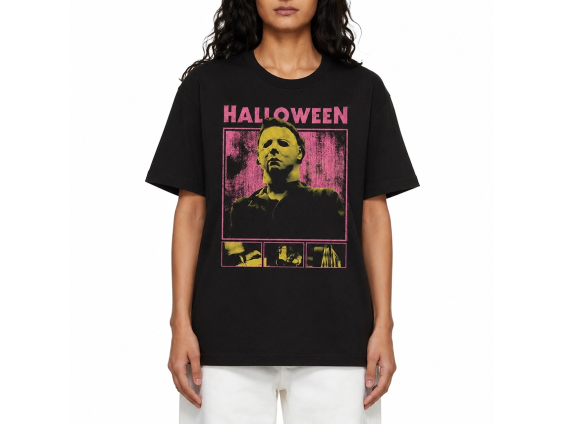 Rockinstone Halloween Movie Movie Scenes With Quote Black Adult T-shirt Size:m