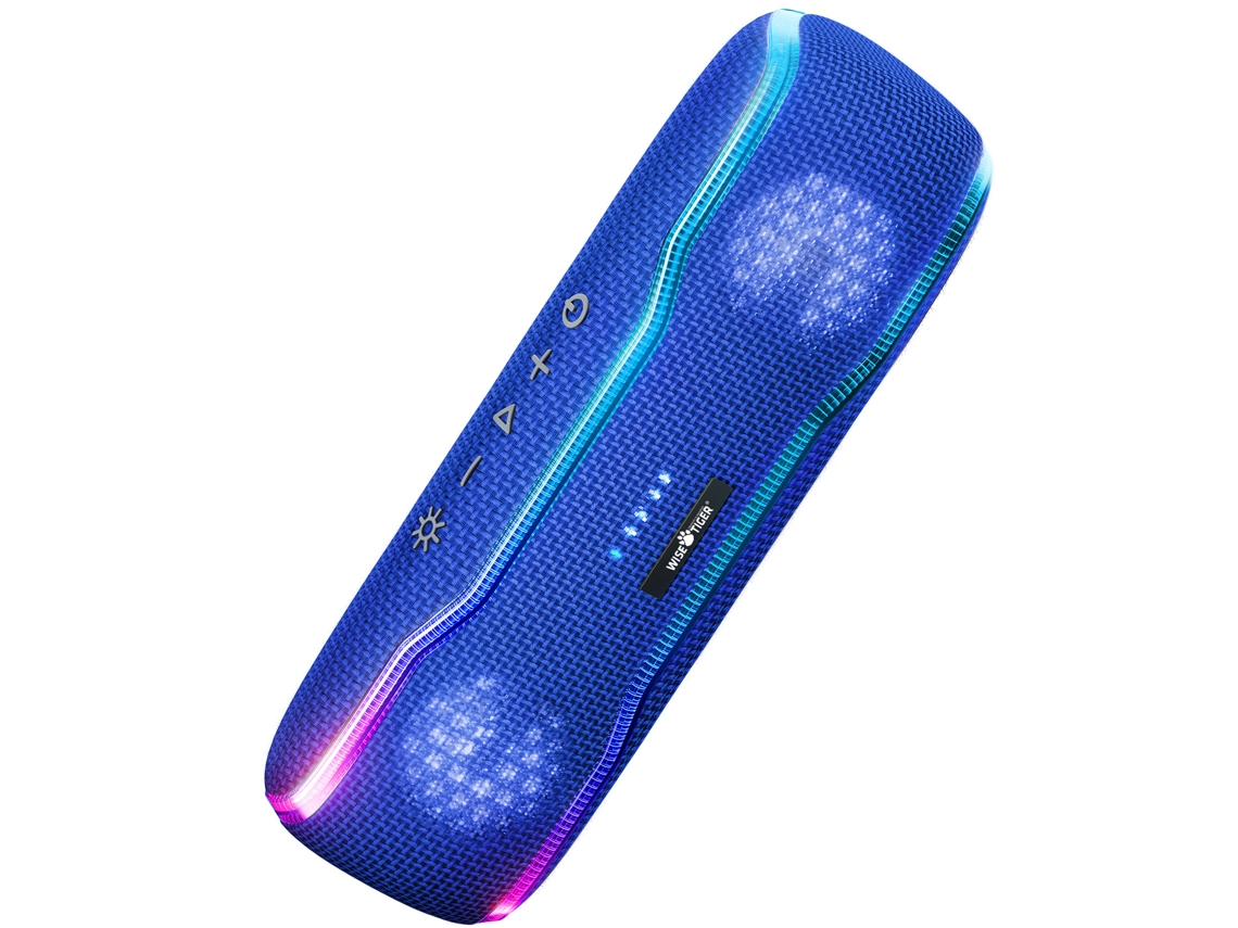 Caixa de Som MDUG portátil à prova d'água IPX7 com luz estéreo (azul)