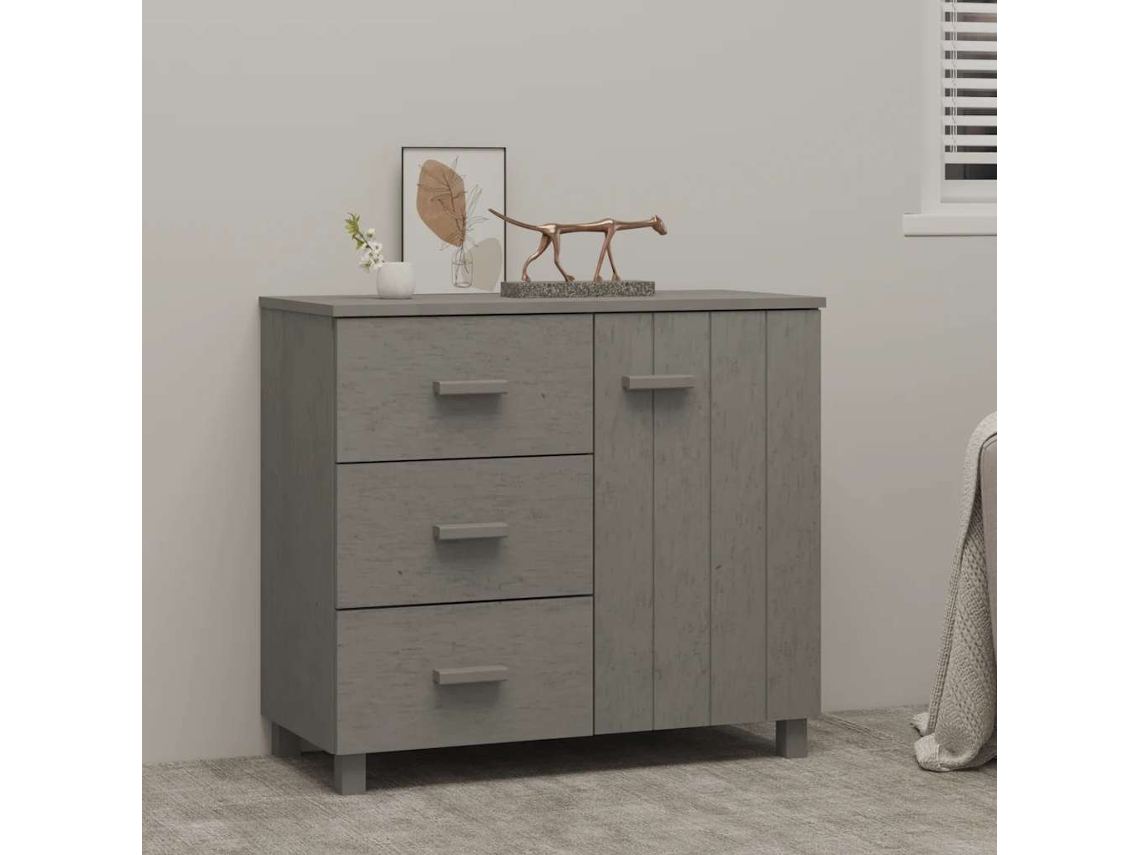 Vidaxl Aparador Hamar 90x40x80 Cm Pinho Maciço Cinza-claro