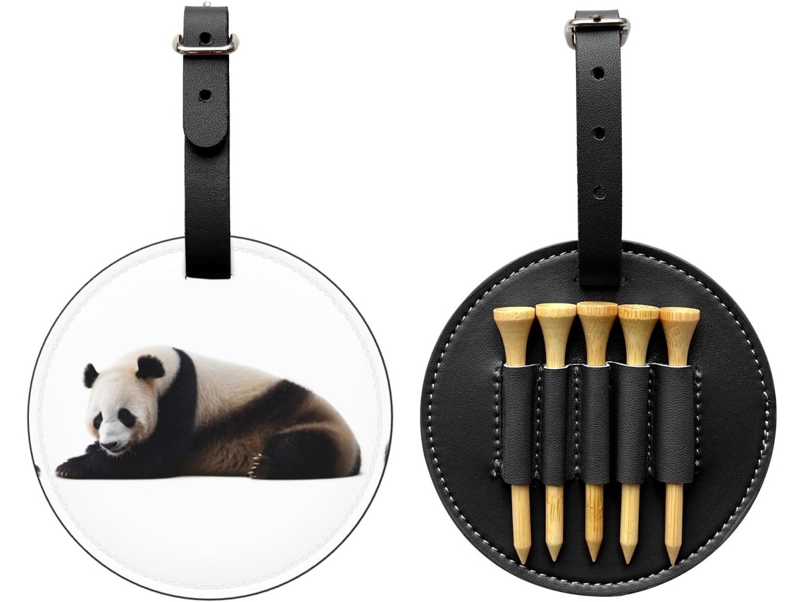 Bolsa para Tees de Golfe Naughty Panda, Preta Fácil de Transportar e Mais Eficiente para Jogar Golfe.