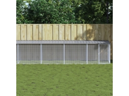 Vidaxl Galinheiro Com Teto 1003x98x90 Cm Aço Galvanizado Cinza-claro