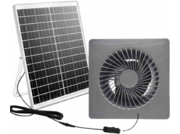 Solar, 12 Painéis Solares (15,2 V) Com Ventilador De Exaustão Para Parede.