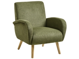 Poltrona Beliani Plassen em tecido verde 73x53x82
