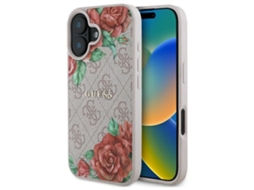 Guess Hardcase Capa Para Magsafe Iphone 16 6 1 Capa Flores Rosas