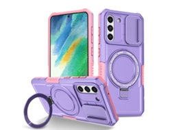 Capa Zruxe Compativel Com Samsung Galaxy S21 Fe 5g (camshield - Magsafe - Tpu - Híbrido - Pc - Rosa Roxo)