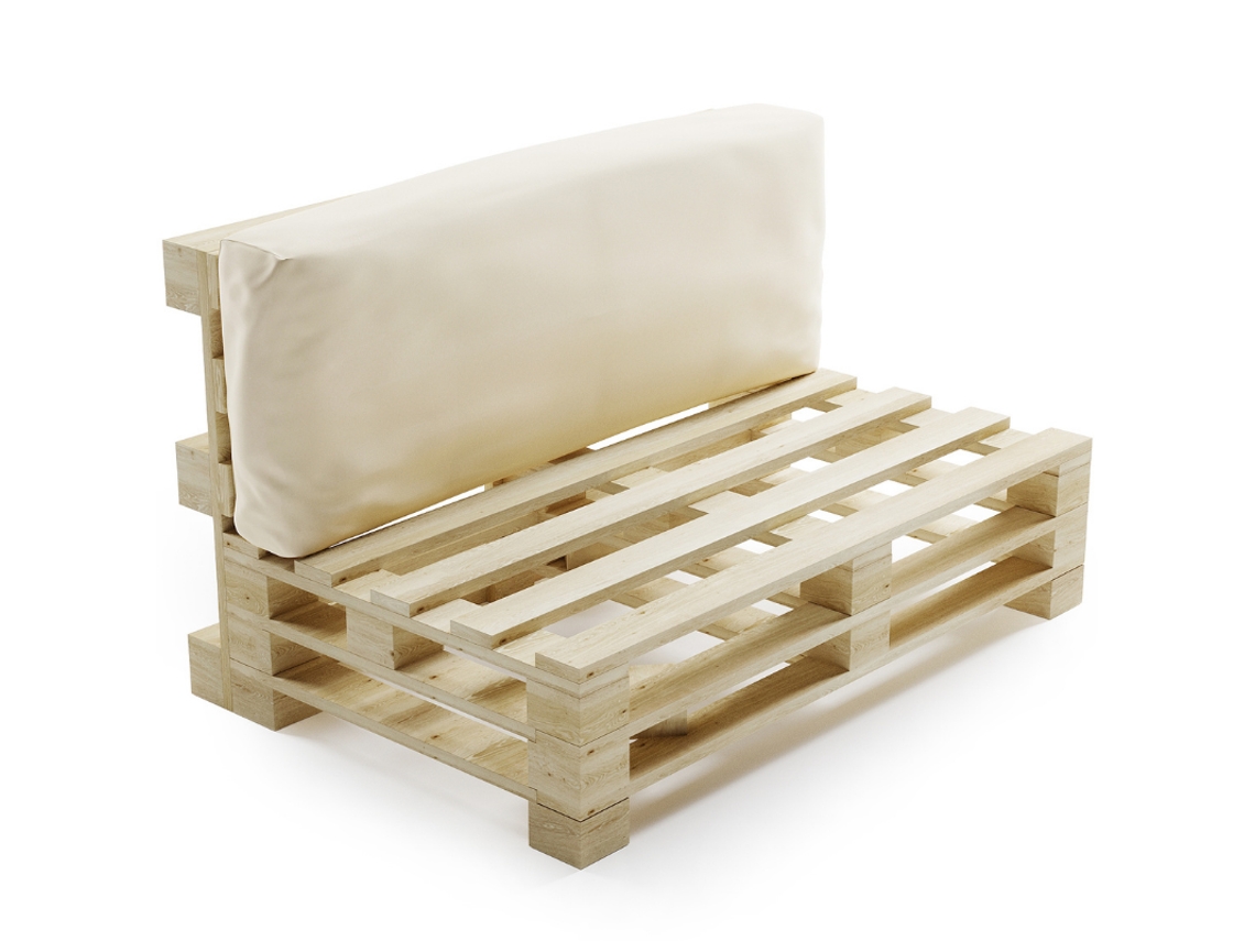 Assento Almofada Amovívelpara Paletes Poliéster Bananair 120x40cm Bege