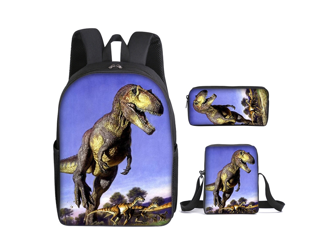 Mochila KOHREE Estudantil Dinossauro Conjunto de Três Peças