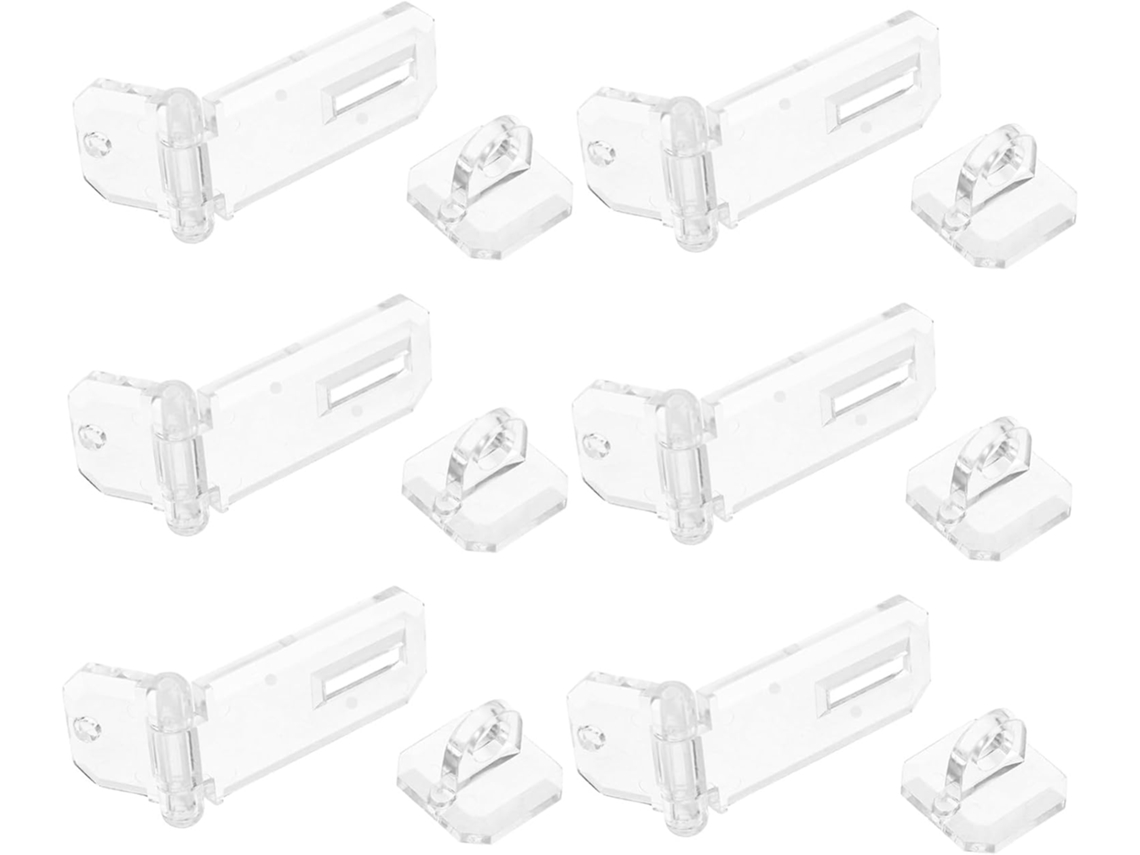 Lifkome Conjunto De 6-fechaduras Acrílico Transparente Para Armários Com Trava Segura E Resistente A Arranhões Vitrines