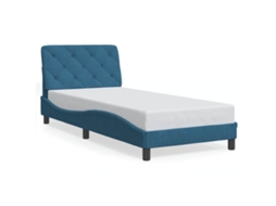 Estrutura de Cama Sem Colchão 80x200 Cm Veludo Azul MAISON EXCLUSIVE