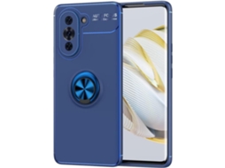 Capa Anel Carro para Huawei Nova 10 HONGWE. Silicone Magnética com Anel de Suporte Azul