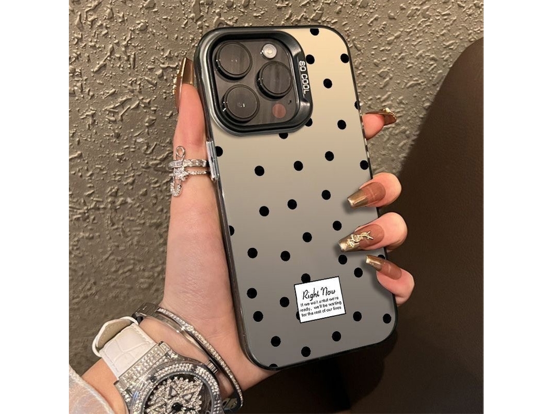 Capa Para Iphone 17 Laser Polka Dot H318p2 Cinza
