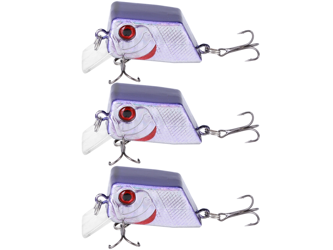 Isca Artificial Mini Quadrada 3pcs 2