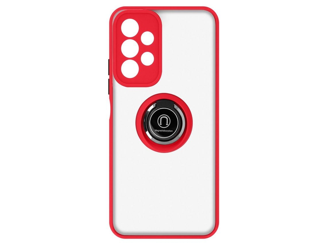 Capa Para Samsung Galaxy A13 Com Anel De Metal Bi-material Vermelho