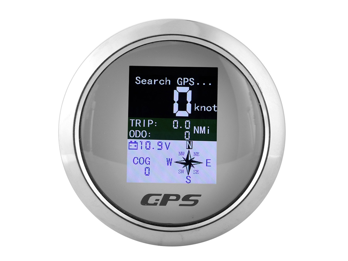 Velocímetro Gps De 85 Mm Para Carro, Barco E Engenharia, Aço Inoxidável, À Prova D'água, Digital, Mostrador Branco