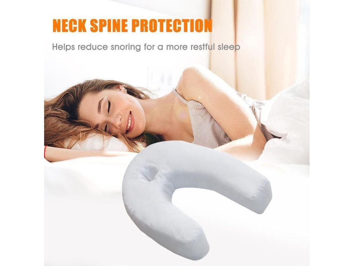 Almohada Terapéutica Pro Para Dormir De Lado Com Pérolas De Ar Em Forma De U Para Pescoço E Espalda