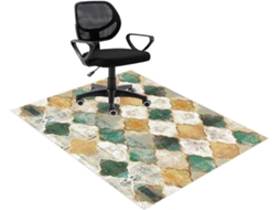 Tapete Escritório Cadeira Protetor Piso Antiderrapante 70 X 120 Cm Madeira Parquet Laminado Azulejo Az...