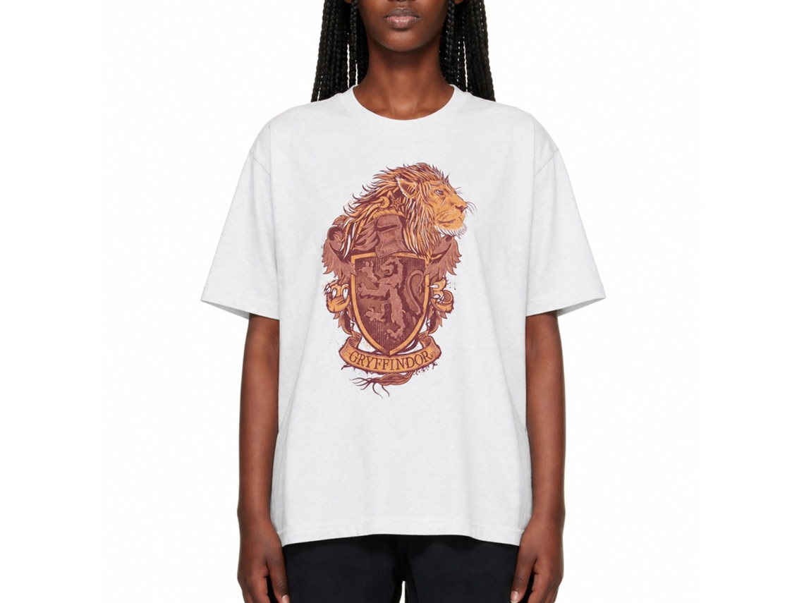 Rockinstone Harry Potter Gryffindor Pride Emblem White T-shirt Size:l