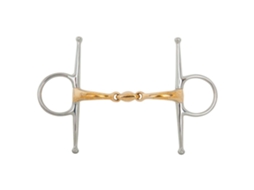Snaffle de Bochecha Cheia de Articulação Dupla Anatômico Soft Contact 14 Mm Shank 127 Mm Brigadeiro Dourado 11.5 Cmbr