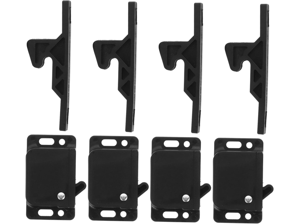 Kit De 3 Peças De Suporte E Batente De Porta Em Aço Carbono Galvanizado - Seguro E Resistente Para Reboques E Vans