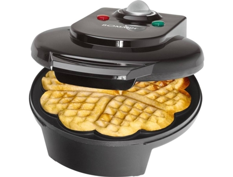 MÁQUINA DE WAFFLES  WA 5018 PRETO, ajuste contínuo de temperatura, pés com borracha, pega fria,  Ø 18 cm