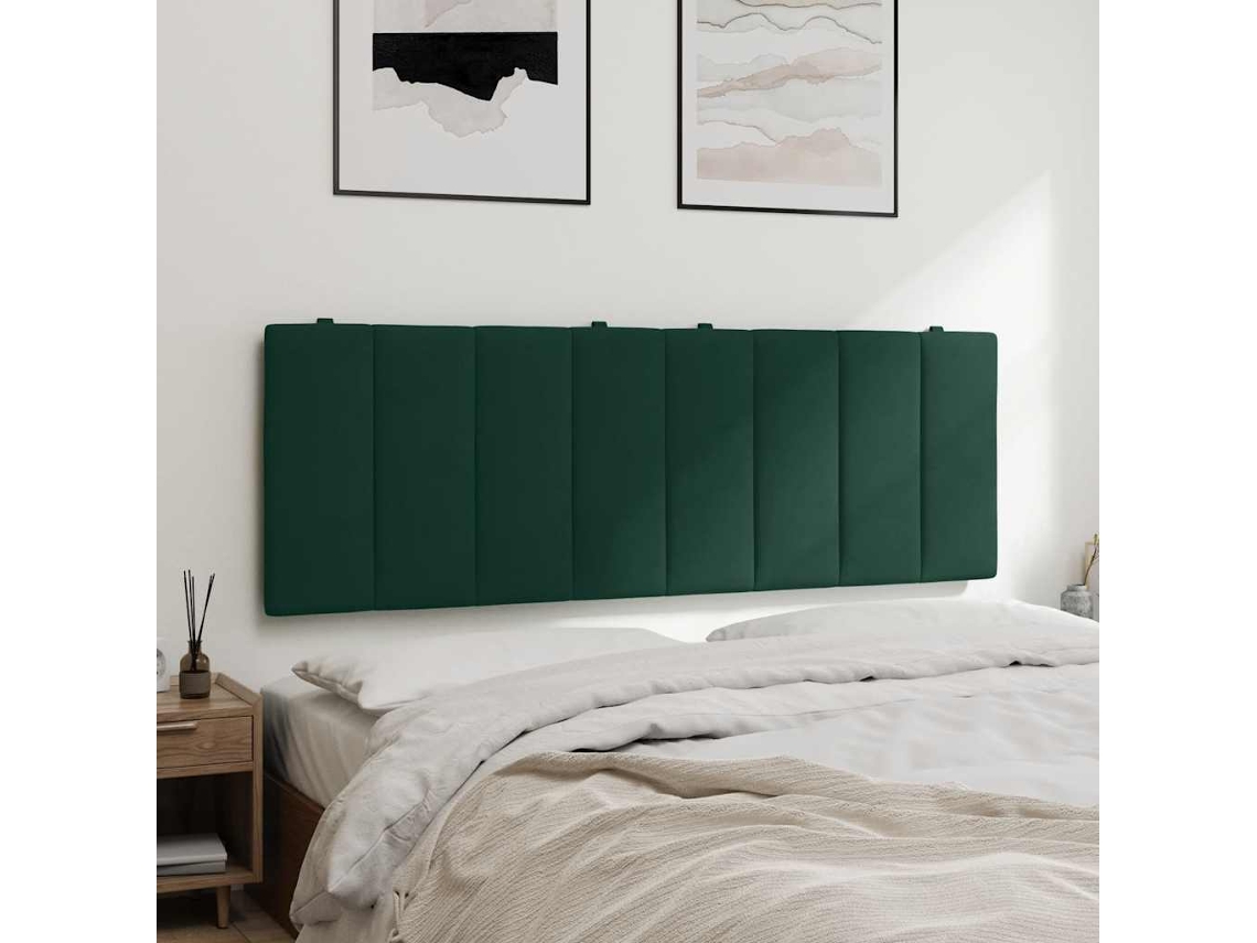 Vidaxl Almofadão De Cabeceira Hanko 120 Cm Veludo Verde-escuro