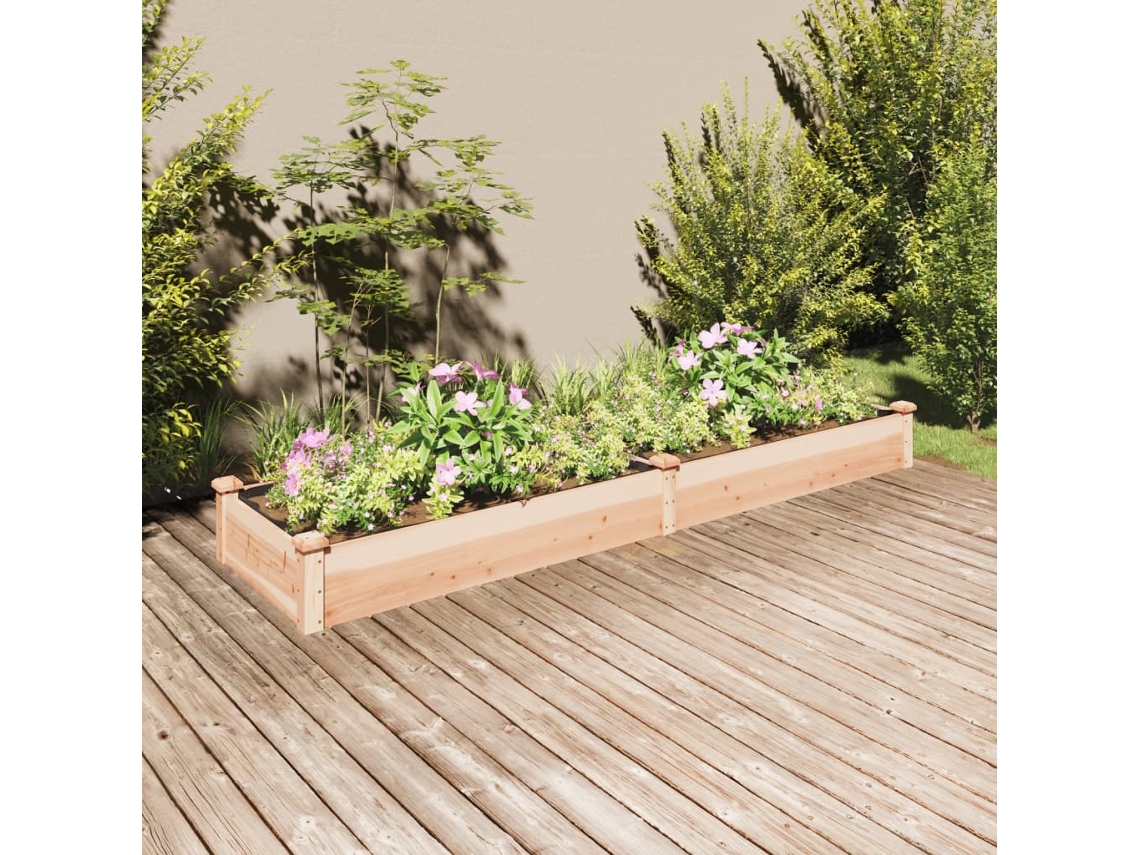 Vidaxl Canteiro Elevado C/ Forro 240x60x25 Cm Madeira De Abeto Maciça