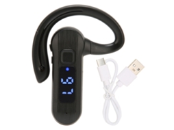 Fone De Ouvido De Condução Óssea Mono Com Display Digital Controle Por Voz Sem Fio Para Esportes E Negócios Preto