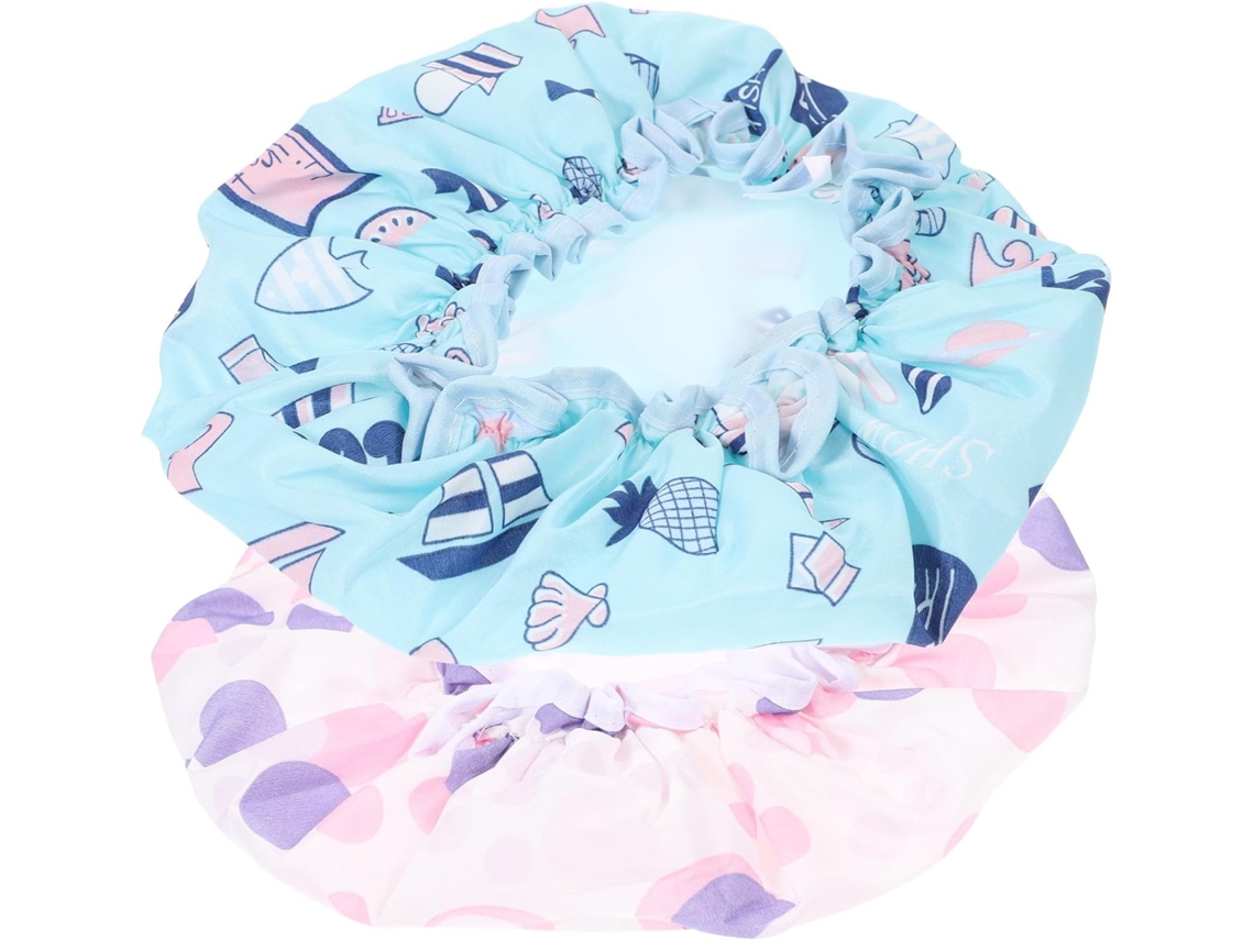 Conjunto De 2 Gorros Impermeáveis Com Elástico, Forro De Cetim E Dupla Camada.