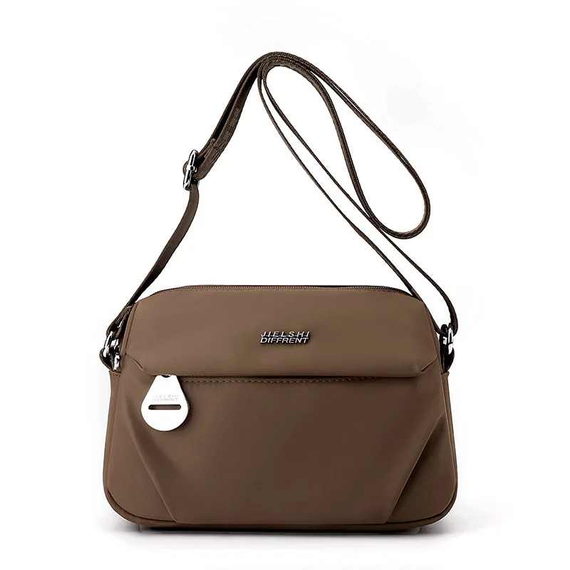 (2078-café) Bolsa Feminina Elegante, Bolsa De Ombro De Tecido Oxford Impermeável De Alta Qualidade