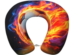 Travesseiro Ergonômico de Espuma Viscoelástica com Estampa Bola Conforto Leve Viagens | S/MARCA