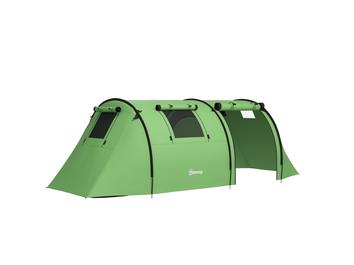 Barraca de Camping para 3-4 Pessoas, Estável, à Prova D'água, com Quarto e Sala, 3000mm Verde | S/MARCA