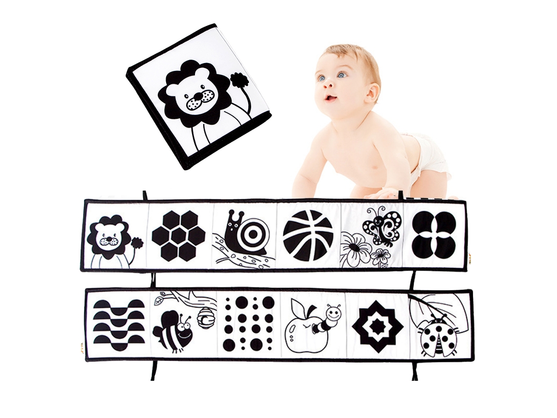 2026 livro Suave para Bebês de Alto Contraste Preto e Branco: Brinquedo Sensorial Educativo Precoce para 0 12 Meses, Presente para Bebê