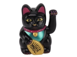 Rebe-gato Da Fortuna Com Braço Móvel Energia Solar Para Escritório, Lar, Carro Preto 5 Polegadas