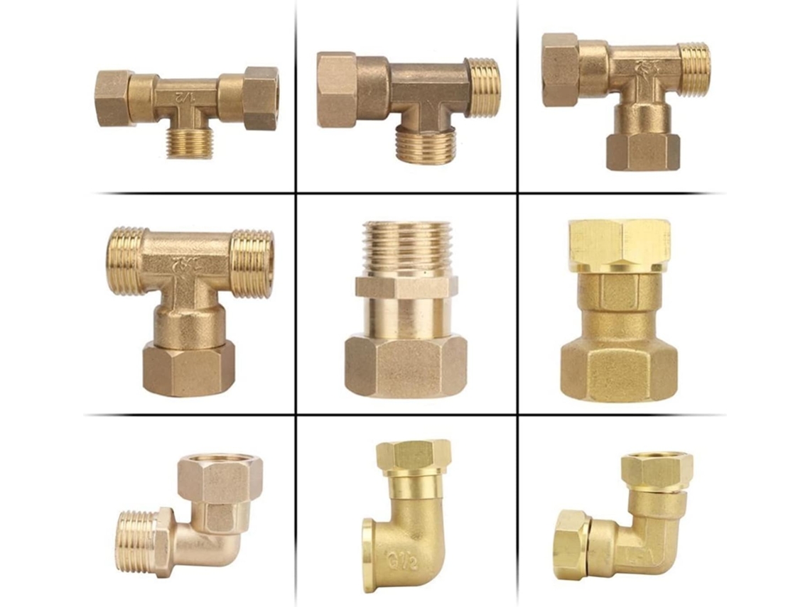 Adaptador de Mangueira Jardim Macho/fêmea 1/2" em Latão, Conectores para Água | S/MARCA