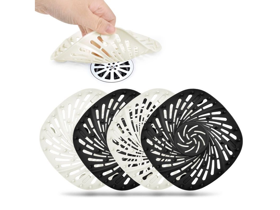 Capturador de cabelo para desagüe de ducha, silicone, pacote de 4 | S/MARCA