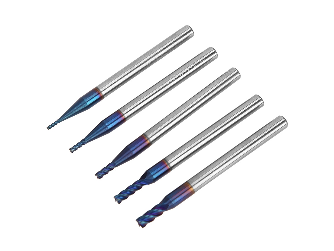 Laxiscreed Pack De 5 Fresas Cnc Com Revestimento Azul E Dureza Hrc 65° Para Usinagem