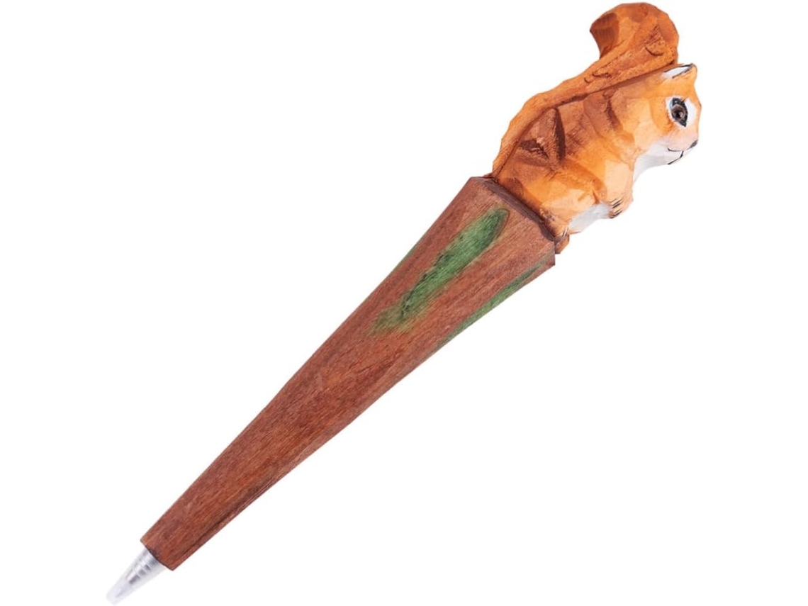 Caneta Esferográfica Artesanal Sewacc Em Formato De Esquilo, Com
